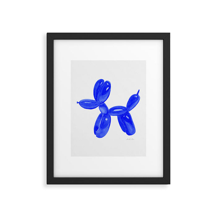 Balloon Dog Navy Blue  Framed Art Print Gallery Image 1