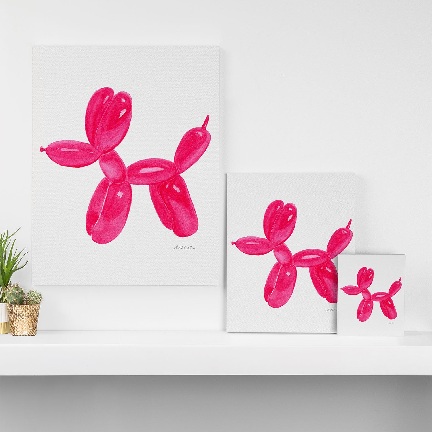 Balloon Dog Pink Canvas Print Gallery Image 3