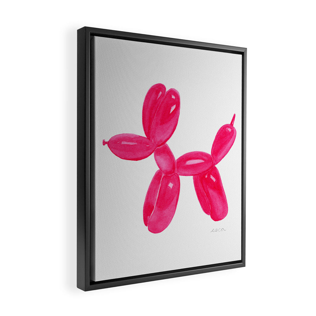 Balloon Dog Pink Framed Canvas Print Gallery Image 2