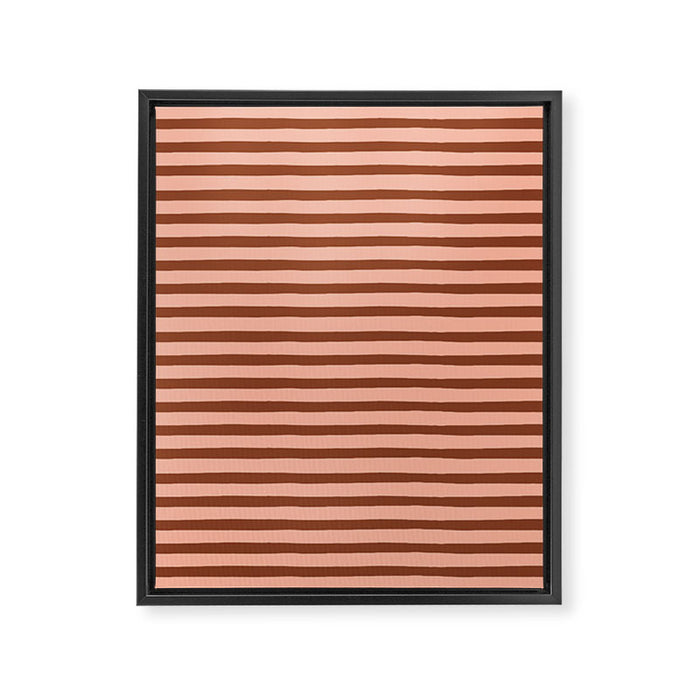 Bold Lines Maroon Framed Canvas Print Gallery Image 1