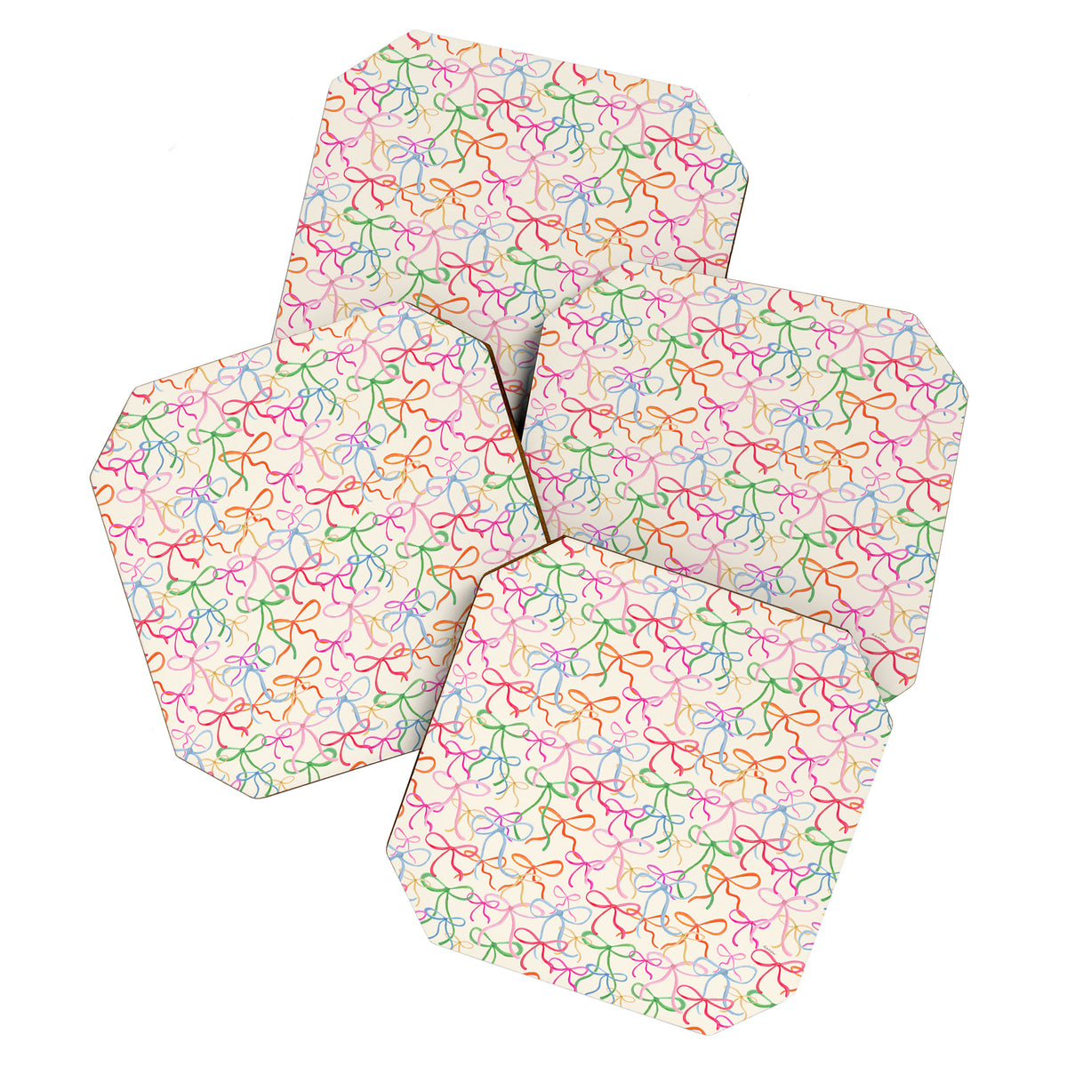 Colorful Coquette Bows  Coaster Gallery Image 1