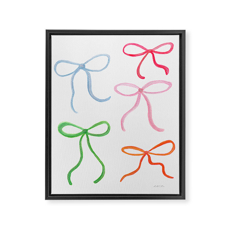 Colorful Coquette Bows  Framed Canvas Print Gallery Image 3