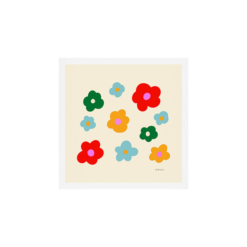 Colorful Ditzy Flowers  Art Print Gallery Image 1