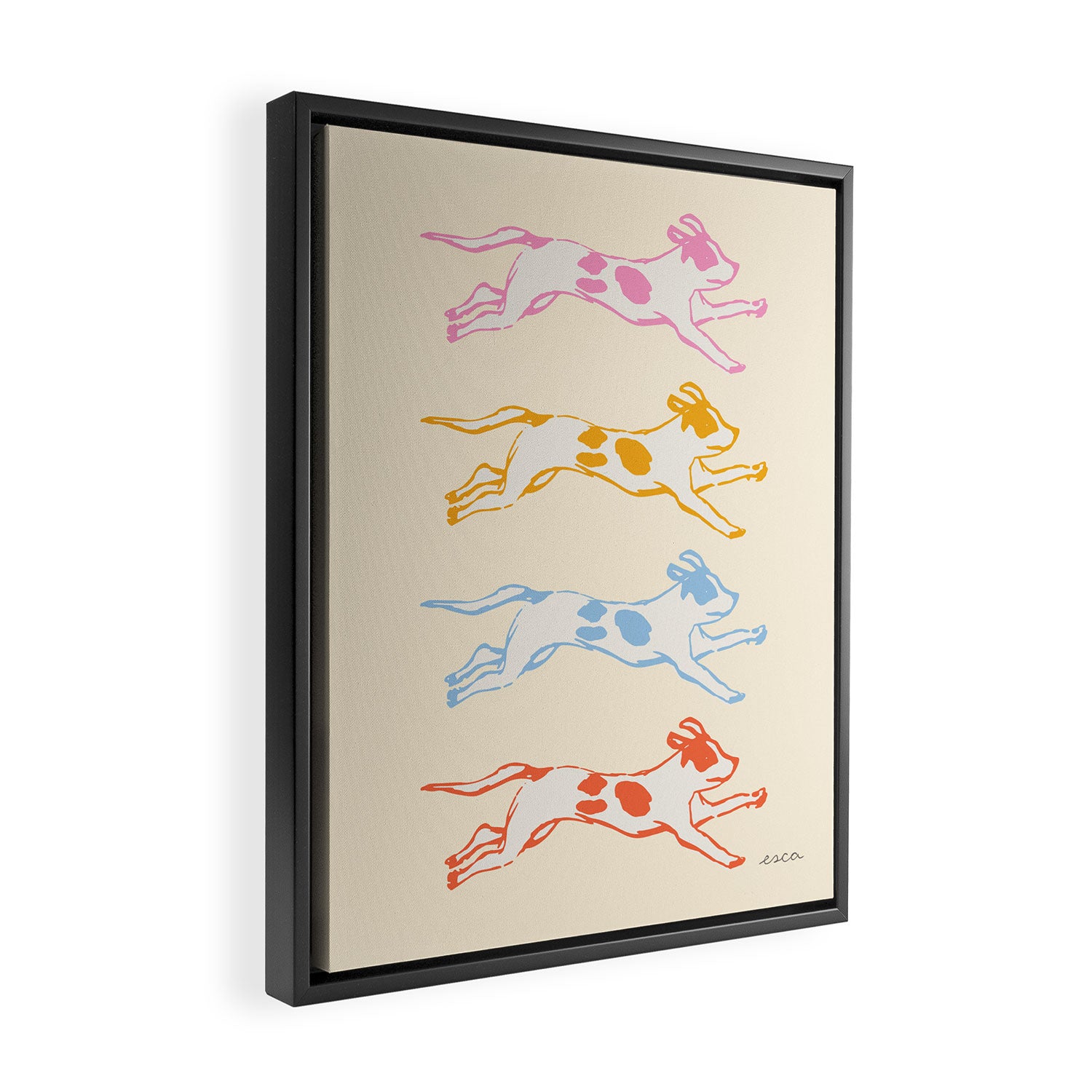 Colorful Puppies Framed Canvas Print Gallery Image 2
