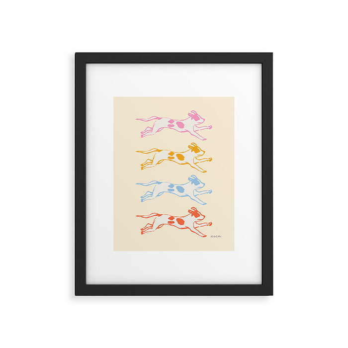 Colorful Puppies Framed Art Print Gallery Image 1