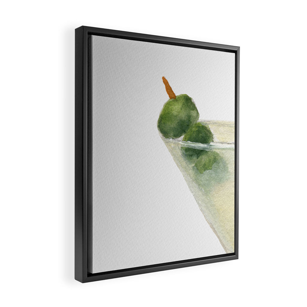 Dry Martini and Olives Happy Hour Framed Canvas Print Gallery Image 2