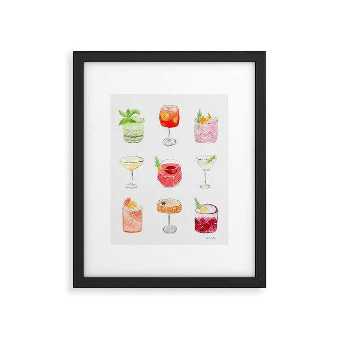 Happy Hour Cocktails Framed Art Print Gallery Image 1