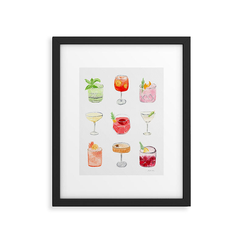 Happy Hour Cocktails Framed Art Print Gallery Image 6