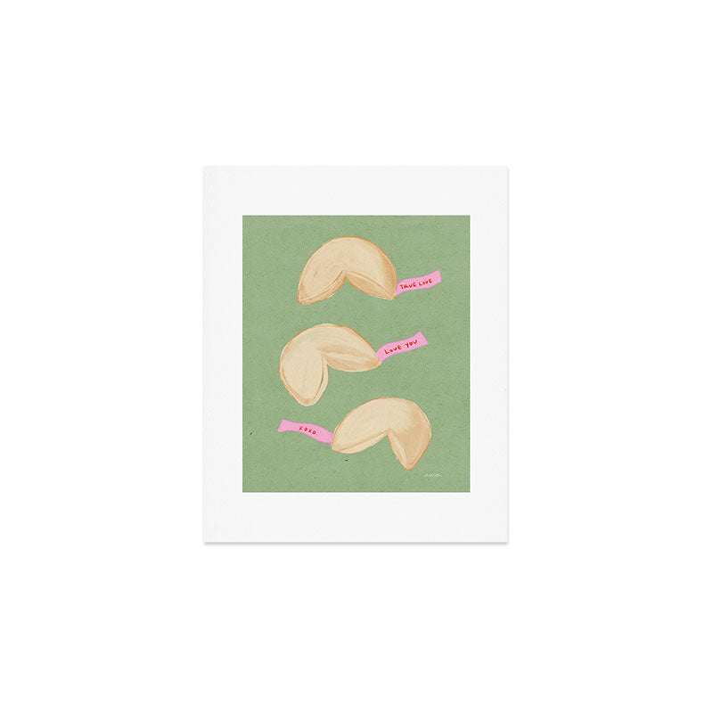 Love Fortune Cookies Matcha Green  Art Print Gallery Image 1