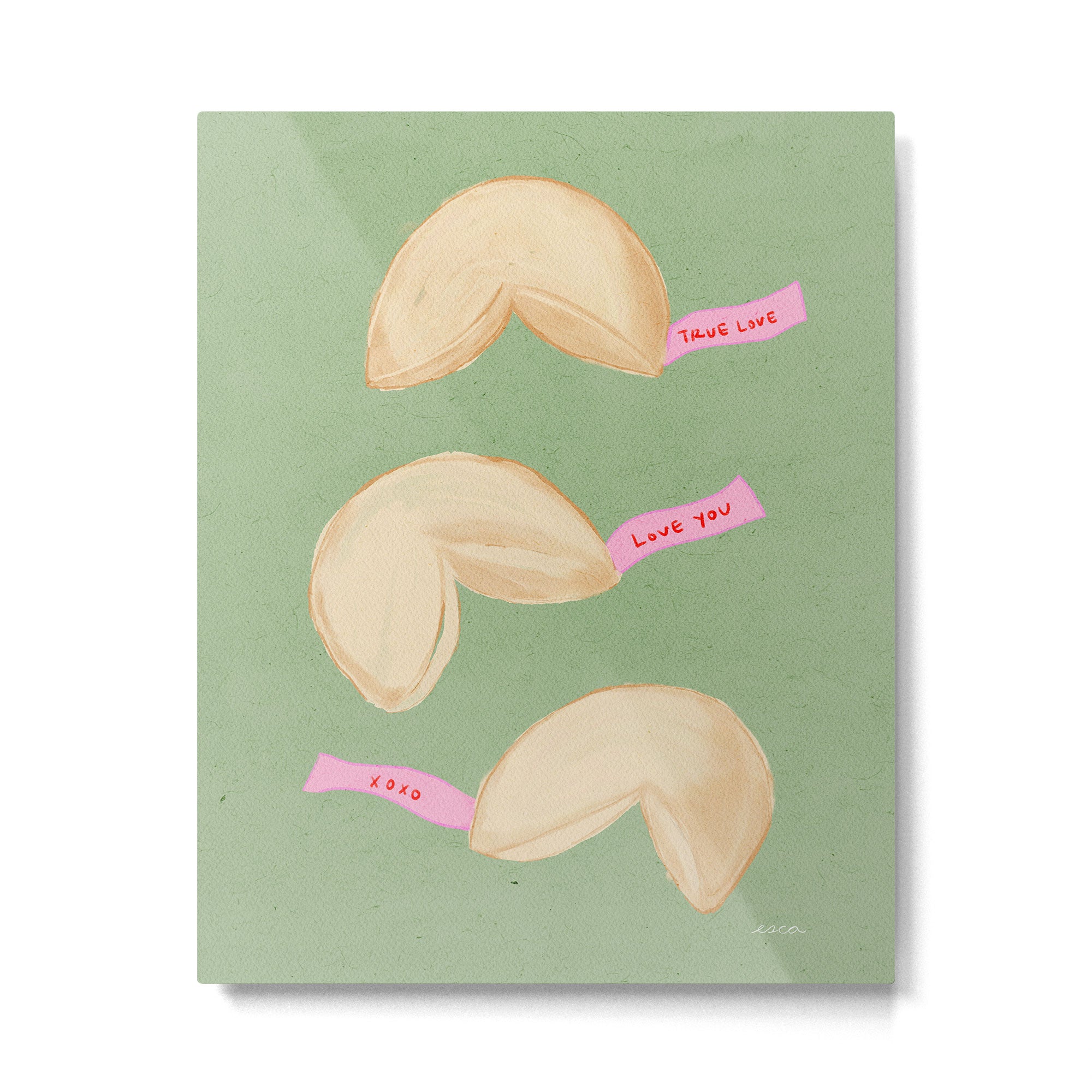 Love Fortune Cookies Matcha Green  Metal Print Gallery Image 6