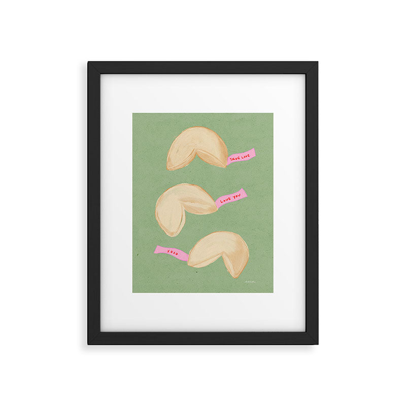 Love Fortune Cookies Matcha Green  Framed Art Print Gallery Image 6