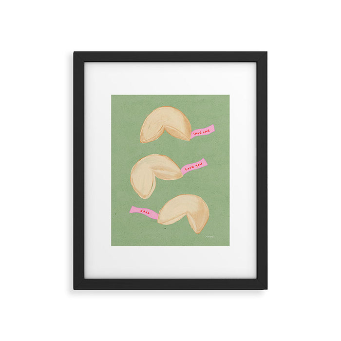 Love Fortune Cookies Matcha Green  Framed Art Print Gallery Image 1