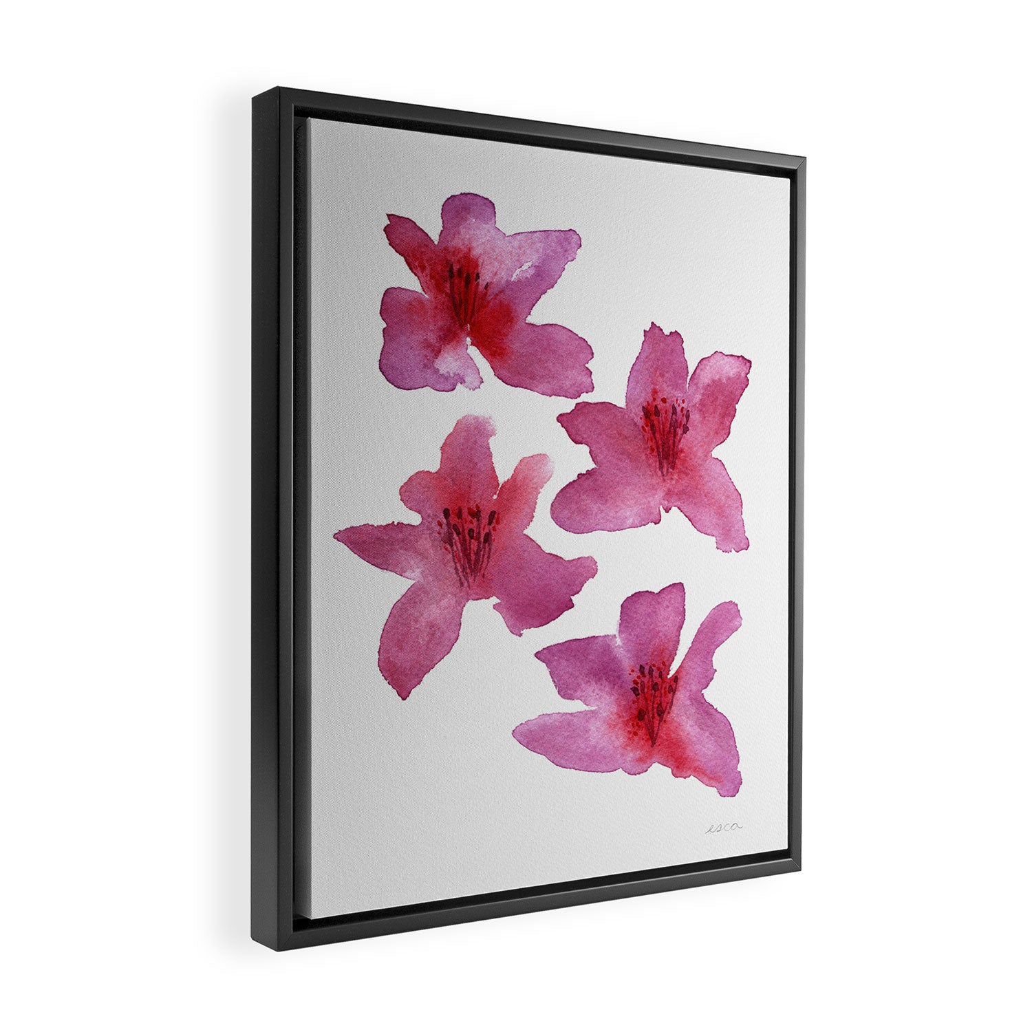 Pink Azaleas Orchid Flower Framed Canvas Print Gallery Image 2