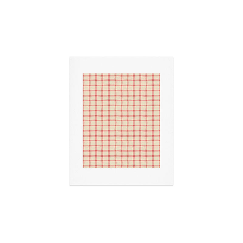 Strawberry Gingham Pattern Art Print Gallery Image 1