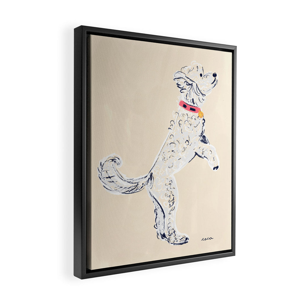 White Poodle  Framed Canvas Print Gallery Image 2