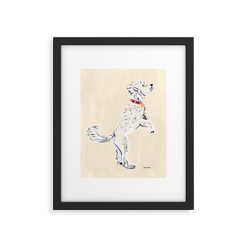White Poodle  Framed Art Print Gallery Image 5