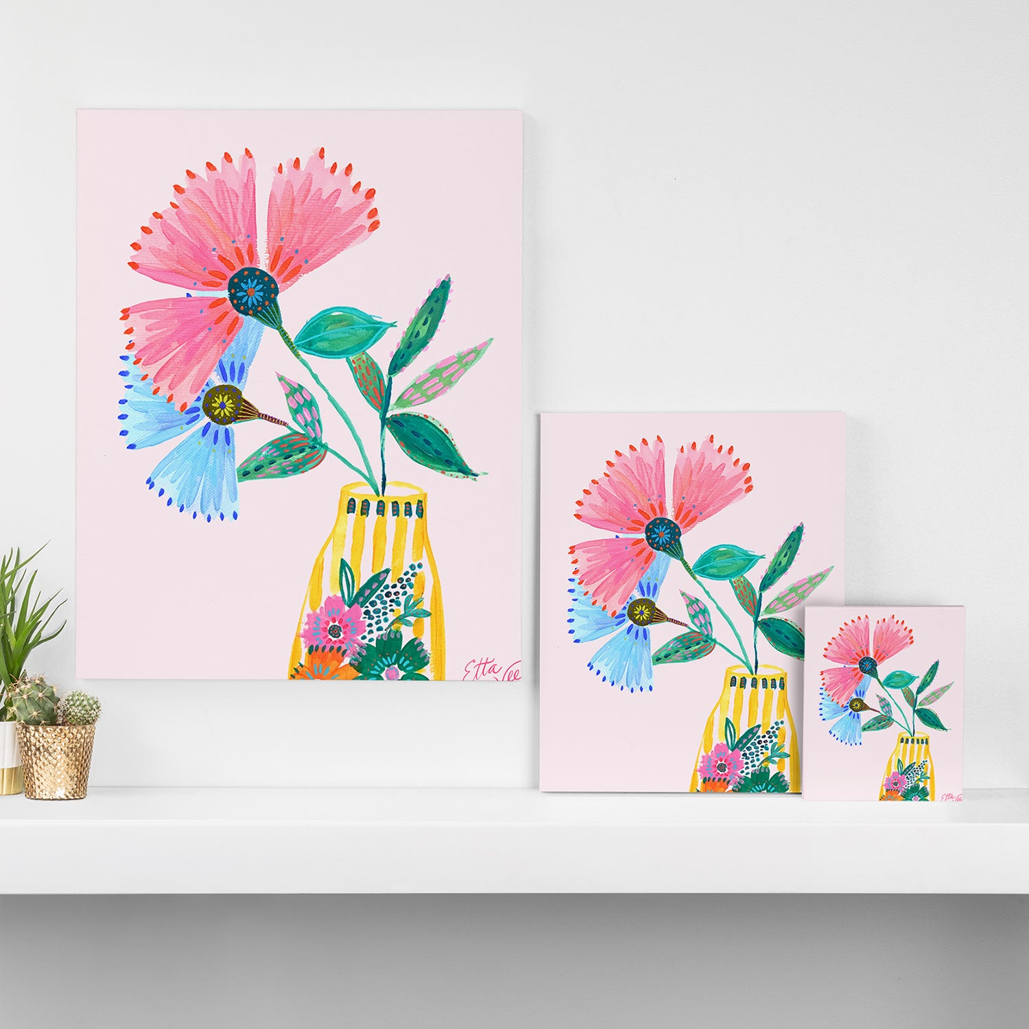 Boho Flowers Canvas Print Gallery Image 3