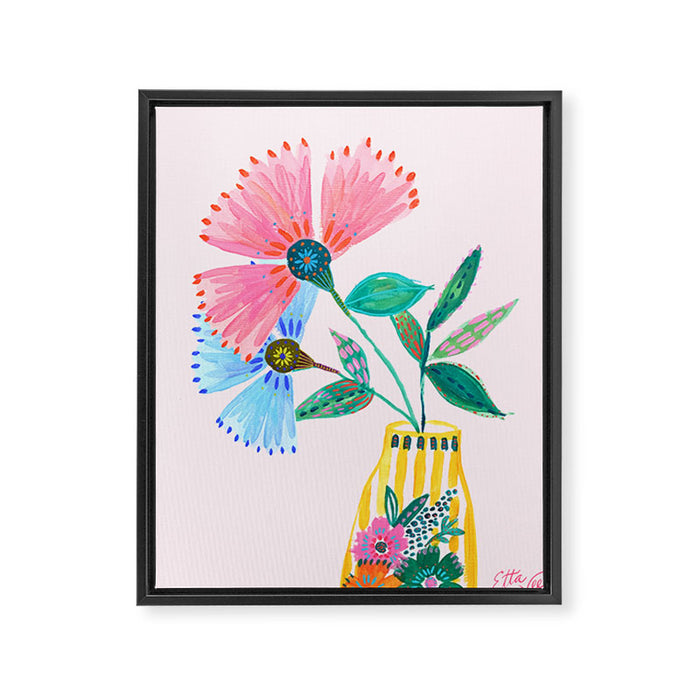 Boho Flowers Framed Canvas Print Gallery Image 1