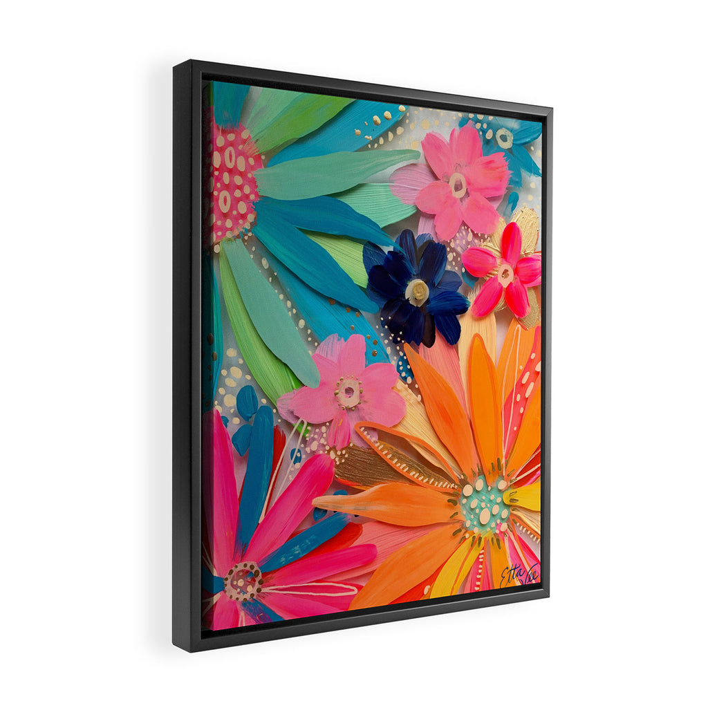 EttaVee Glass Flower No.1 Framed Canvas Print Gallery Image 2