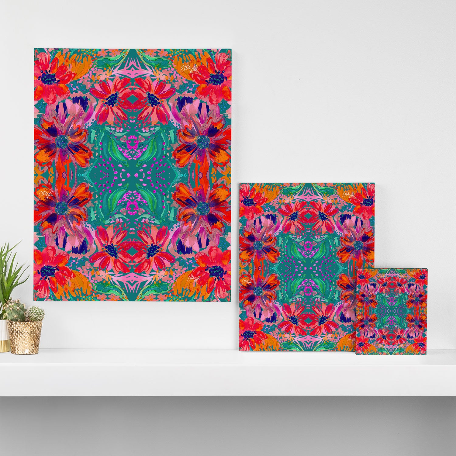 EttaVee Watercolor Florals Canvas Print Gallery Image 3