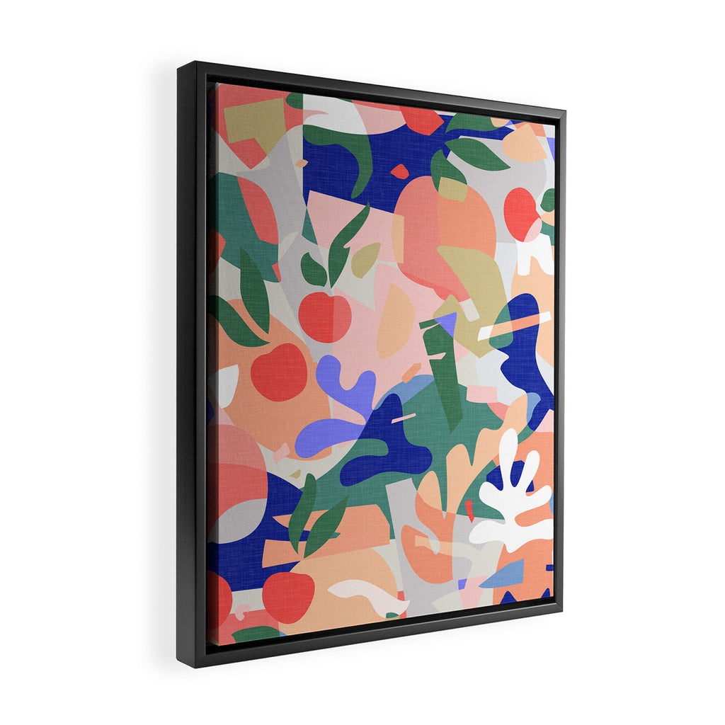 Abstract Fruits and Leaves / Modern Summer Framed Canvas Print Gallery Image 2