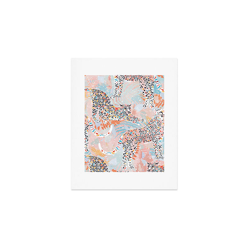 Colorful Wild Cats Art Print Gallery Image 1