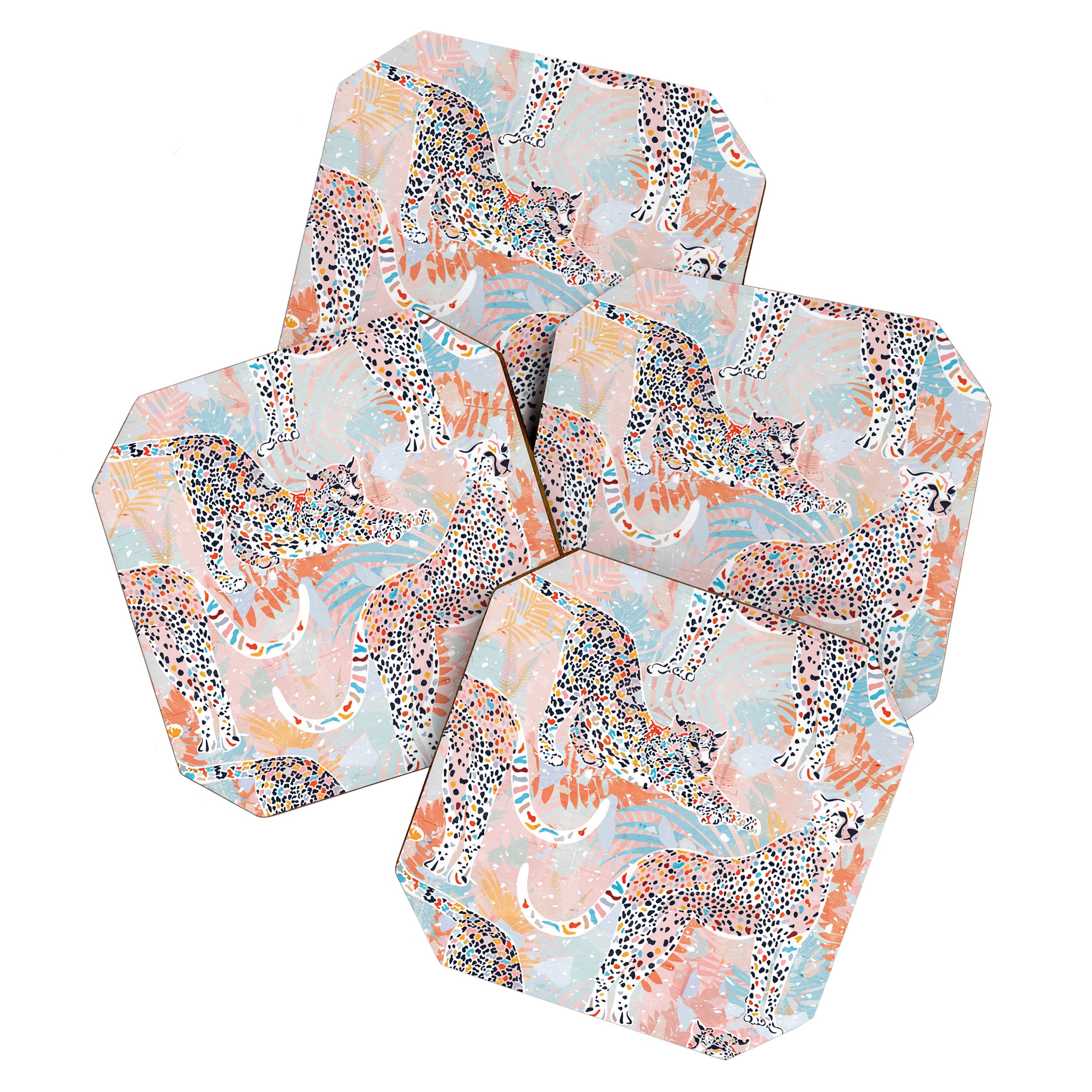 Colorful Wild Cats Coaster Gallery Image 1