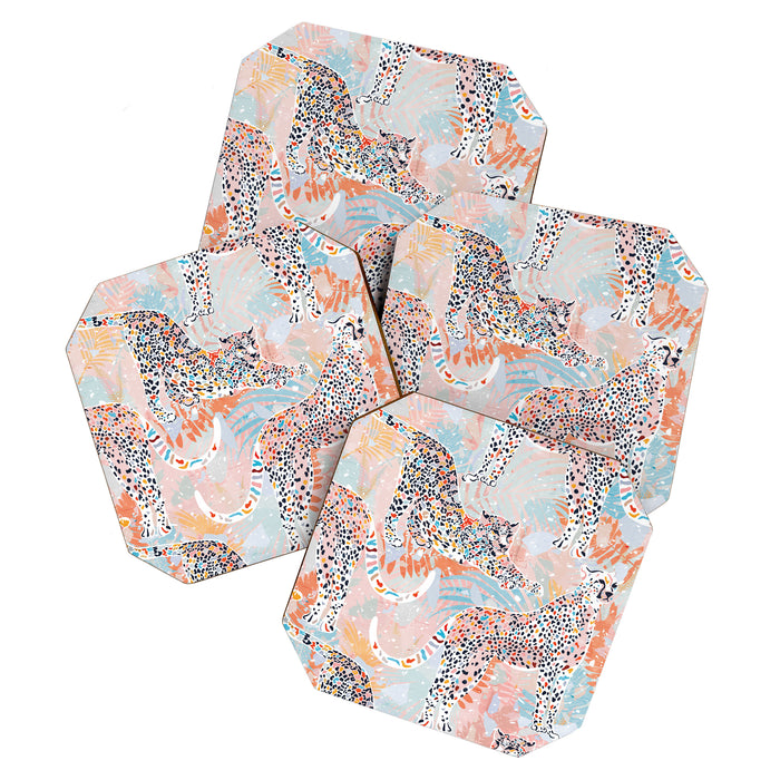 Colorful Wild Cats Coaster Gallery Image 1