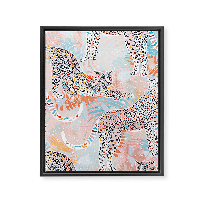 Colorful Wild Cats Framed Canvas Print Gallery Image 8