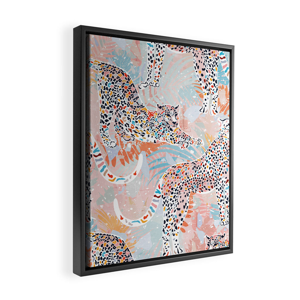Colorful Wild Cats Framed Canvas Print Gallery Image 2