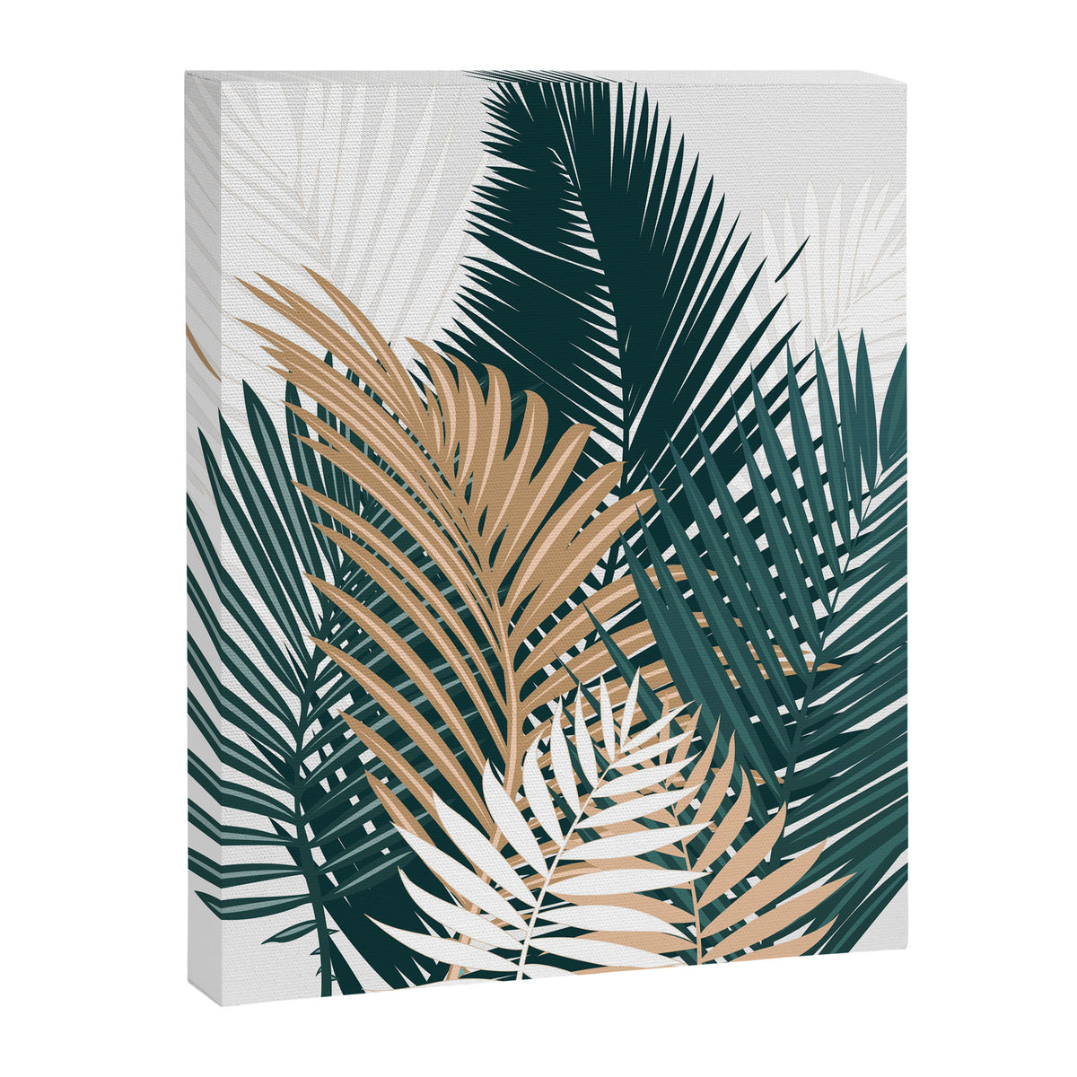 Gold and Green Palm Leaves Canvas Print Gallery Image 8