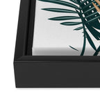 Gold and Green Palm Leaves Framed Canvas Print Gallery Image 2