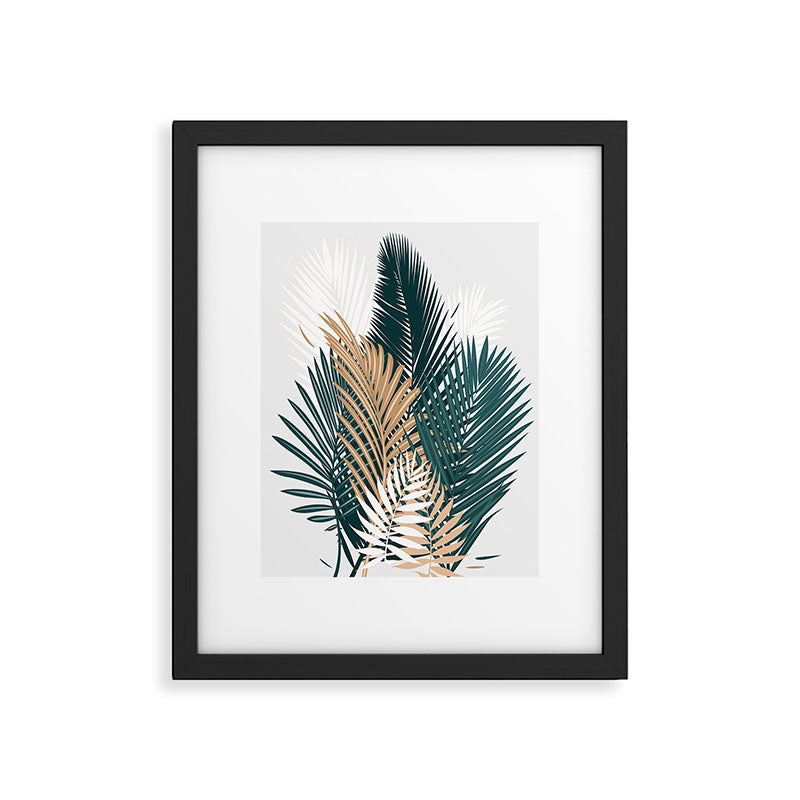 Gold and Green Palm Leaves Framed Art Print Gallery Image 4