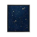 Magical Night / Galaxy in Blue and Golden Yellow Shades Framed Canvas Print Gallery Image 8