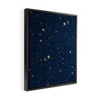 Magical Night / Galaxy in Blue and Golden Yellow Shades Framed Canvas Print Gallery Image 2