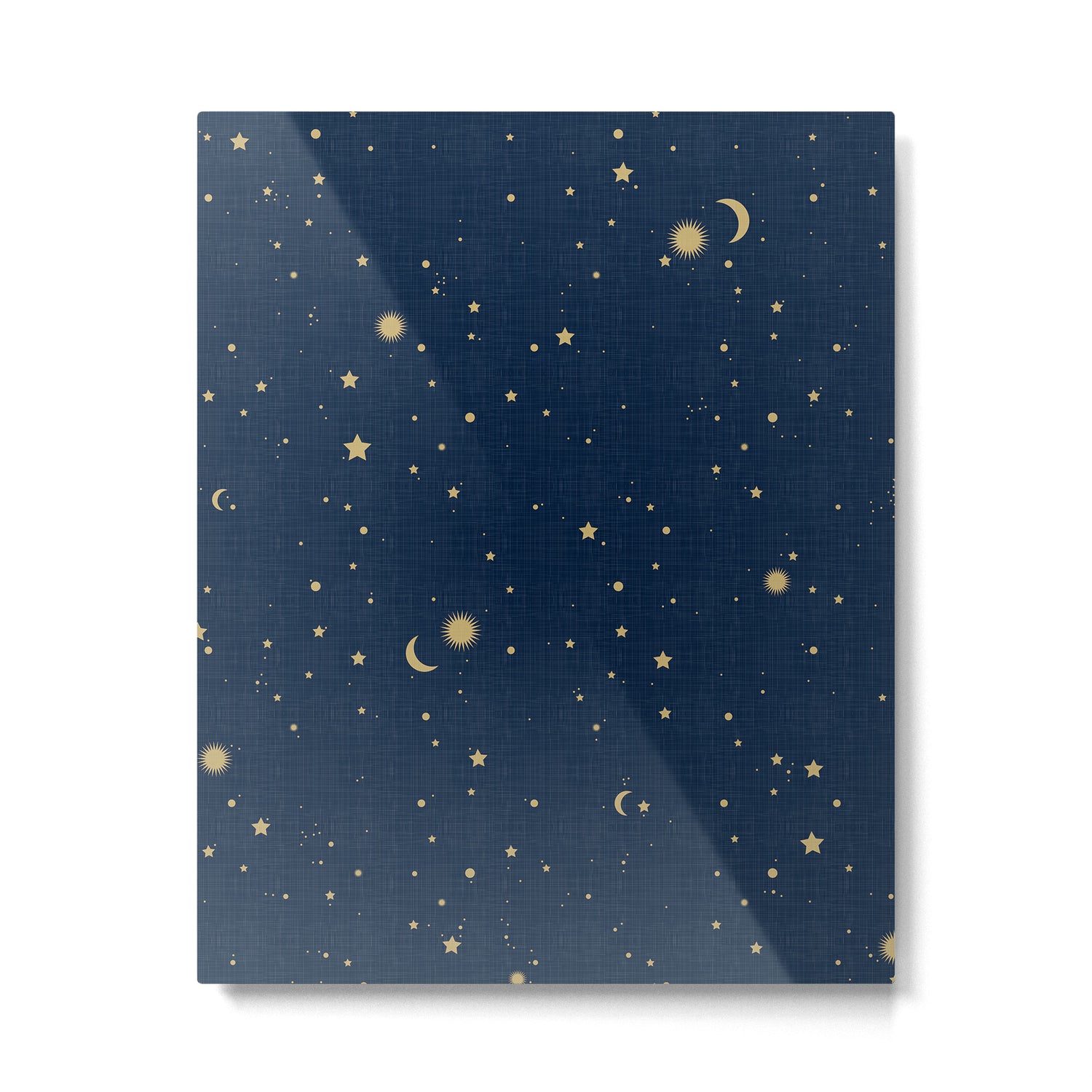 Magical Night / Galaxy in Blue and Golden Yellow Shades Metal Print Gallery Image 6