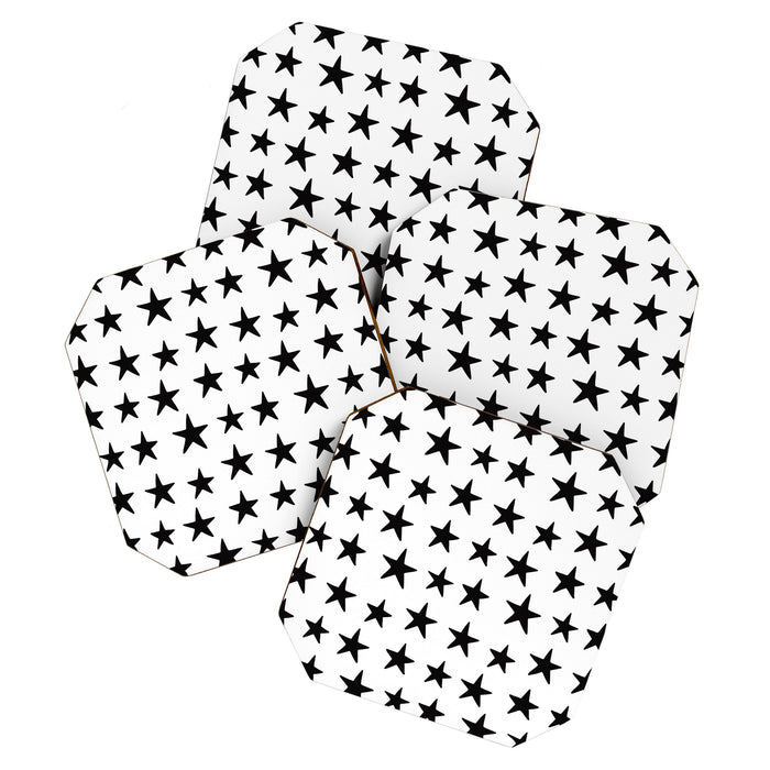 Star Pattern Black On White Coaster Gallery Image 1