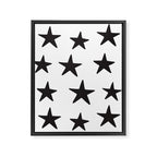 Star Pattern Black On White Framed Canvas Print Gallery Image 8