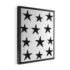 Star Pattern Black On White Framed Canvas Print Gallery Image 2
