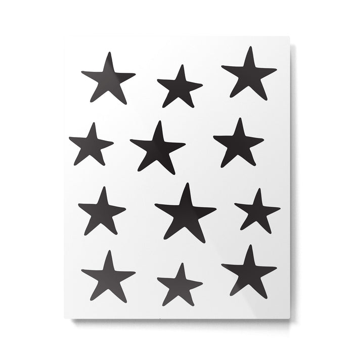 Star Pattern Black On White Metal Print Gallery Image 1