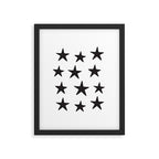 Star Pattern Black On White Framed Art Print Gallery Image 6