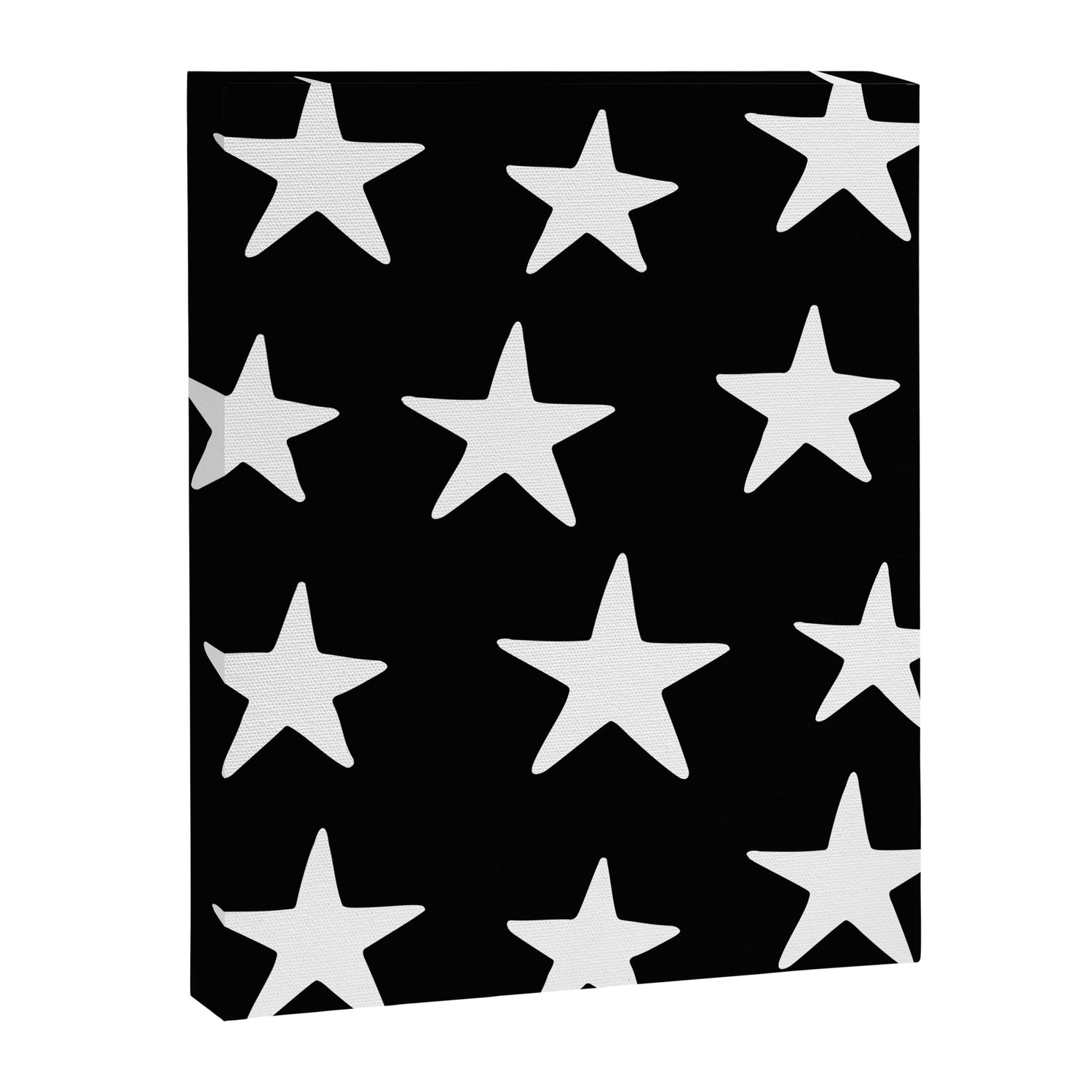 Star Pattern White On Black Canvas Print Gallery Image 8