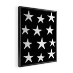 Star Pattern White On Black Framed Canvas Print Gallery Image 2