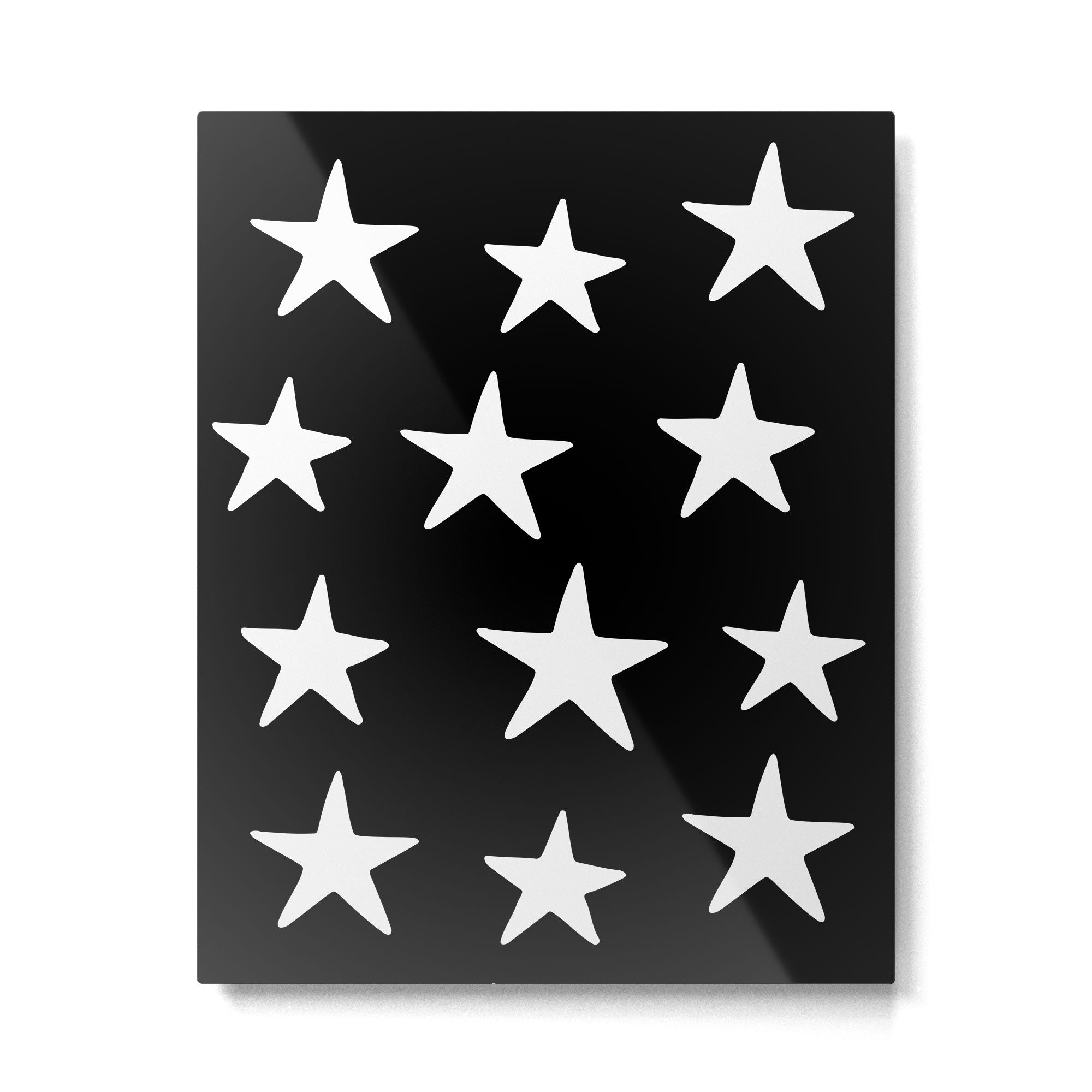 Star Pattern White On Black Metal Print Gallery Image 6