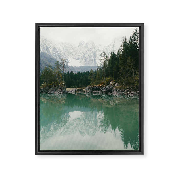 Turquoise lake - Landscape and Nature Photography Framed Canvas Print Gallery Image 1