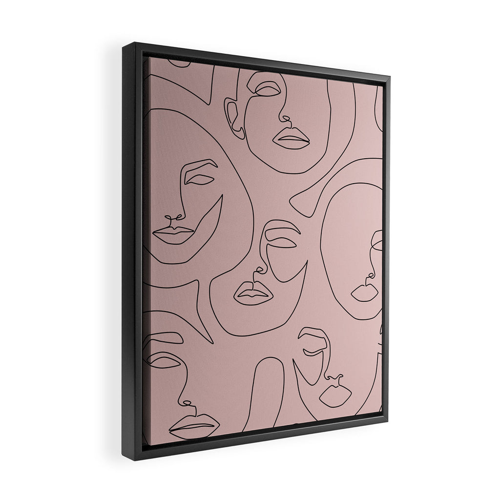 Blush Faces Framed Canvas Print Gallery Image 2