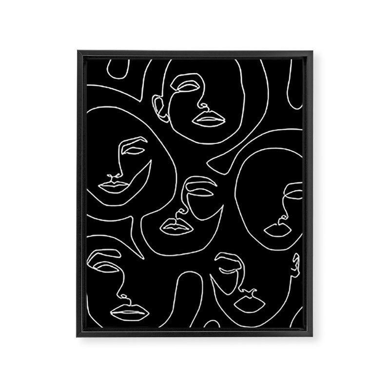 Faces in Dark Framed Canvas Print Gallery Image 6