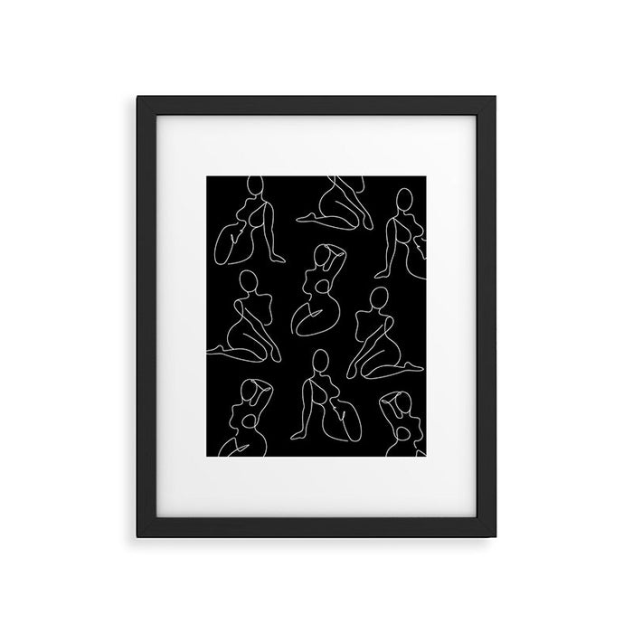 Full Body Girls in line black pattern Framed Art Print Gallery Image 1