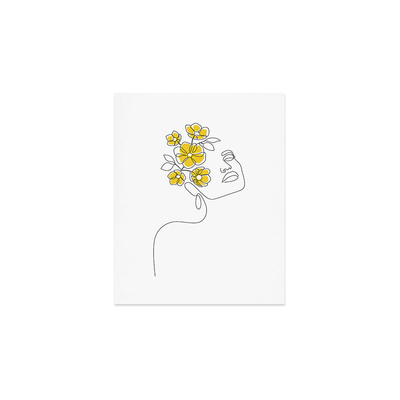 Mustard Bloom Girl Art Print Gallery Image 1