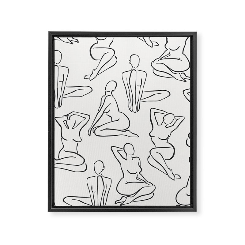 Shapes of the Ladies Pattern Framed Canvas Print Gallery Image 6